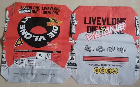 Tas Kertas Tahan Air 2 Ply Tas Semen 20kg Disesuaikan 90gsm Dengan Pencetakan