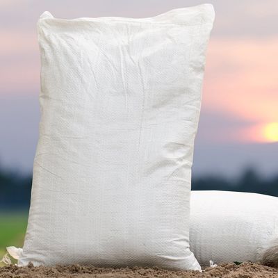 Kantong Pasir Polypropylene Anyaman Putih Daur Ulang Tas Kerikil Kosong 50KG