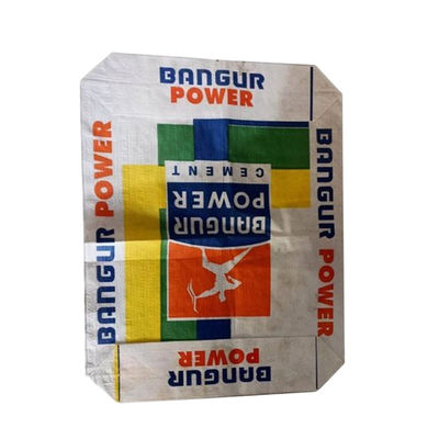 Kekuatan tarik tinggi PP Woven Block Bottom Bag Dengan Katup Untuk 50kg Cement Packaging