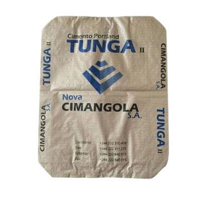 Kekuatan tarik tinggi PP Woven Block Bottom Bag Dengan Katup Untuk 50kg Cement Packaging