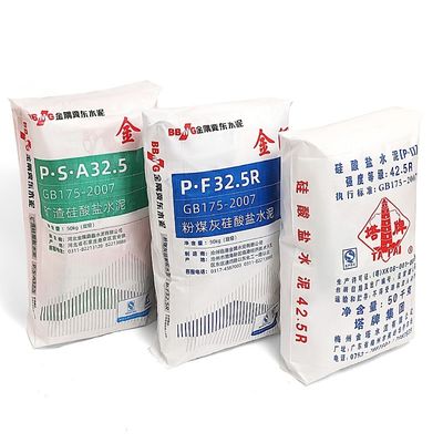 Laminated Film PP Woven Polypropylene 50 kg Tas dengan Katup Kotak Bagian Bawah Tas Cement Bag Putty Sack