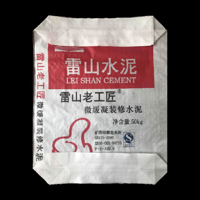 Kantong klep tenunan PP Kraft Color dengan dasar blok untuk kemasan semen