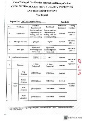 Tas Semen Pencetakan Penuh Pp Woven Bopp Lamination Bag 20Kg 25Kg 40Kg