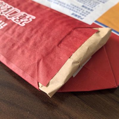 3 Lapisan 80GSM Kertas & 1 Lapisan Film Kantong Kemasan Kertas 20kg 25kg dengan Tuck-in Sleeve