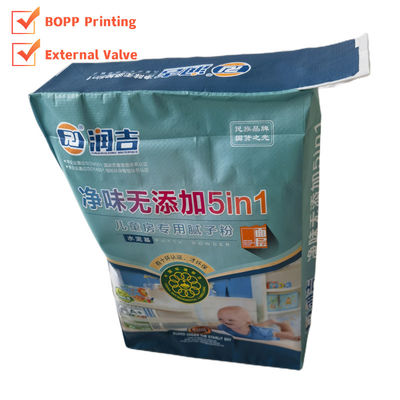 Polypropylene Plastic Type 35x46x10cm 86GSM Woven PP Valve Bag dengan Luxury Bopp Printing