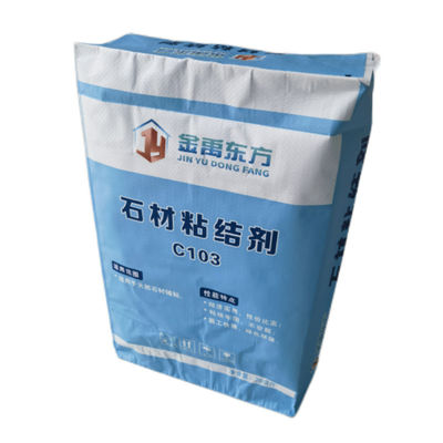 33x41x10cm 86GSM ((61+11+14) Kantong katup PP tenunan dengan percetakan Bopp mewah untuk campuran kering