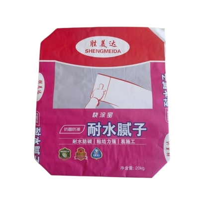 Kantong Semen Tahan Air Kertas Multi Dinding 95g Kustom 20kg dengan Perekat Cetak Offset 95g/Kustom