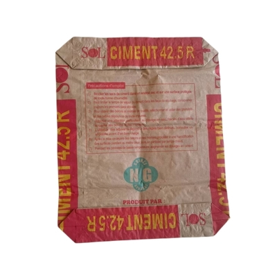 Bahan bangunan semen 2 Ply 90GSM Kantong kertas dengan kapasitas khusus dan tahan kelembaban 50x63x10cm