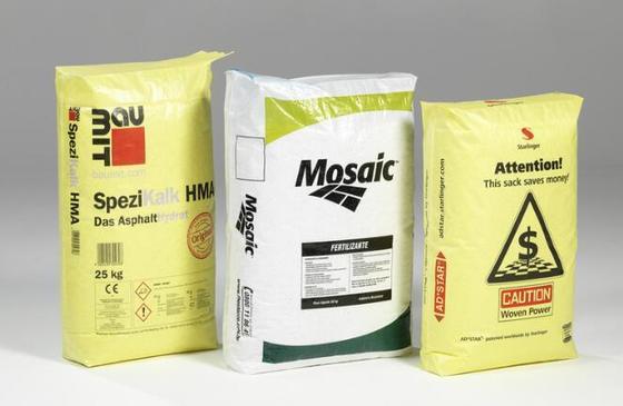 Woven Polypropylene Laminated Tubular Valve Bag untuk 50kg Square Bottom Cement Bag Surface Printing 100% Virgin Polypropylene
