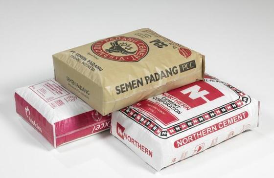 Woven Polypropylene Laminated Tubular Valve Bag untuk 50kg Square Bottom Cement Bag Surface Printing 100% Virgin Polypropylene