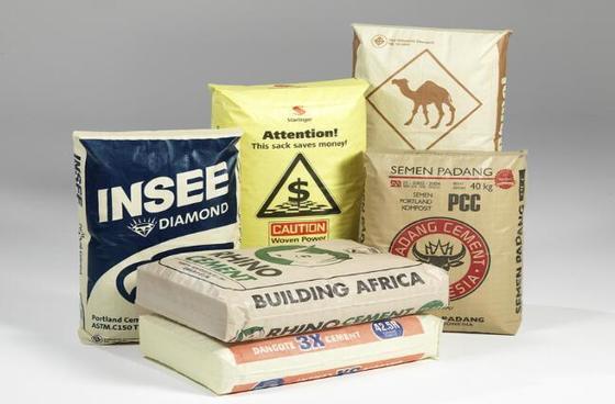 Woven Polypropylene Laminated Tubular Valve Bag untuk 50kg Square Bottom Cement Bag Surface Printing 100% Virgin Polypropylene