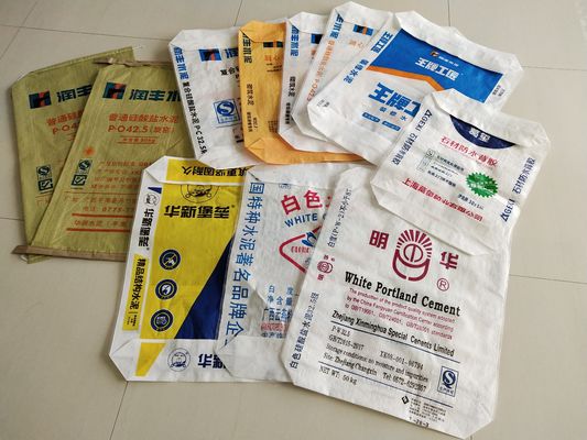 Kantong Semen Katup PP 80GSM Dilaminasi Cetak Multi-warna 20-50kg