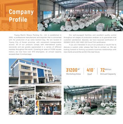 Kantong Valve Semen PP 50KG Tahan Lembab Bersertifikasi ISO