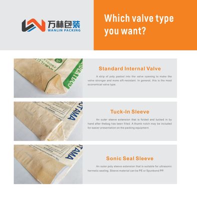 Kantong Valve Semen PP 50KG Tahan Lembab Bersertifikasi ISO