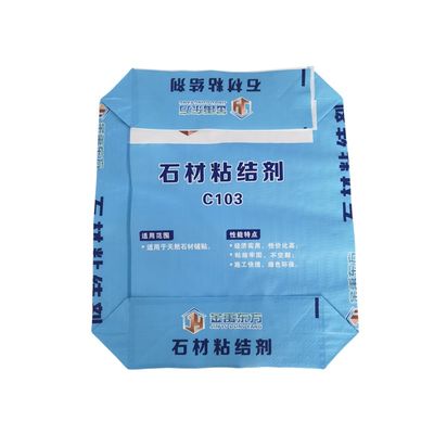 BOPP berwarna-warni Printing PP Woven Valve Bag dengan 20kg 25kg Kapasitas untuk semen dan lem campuran kering