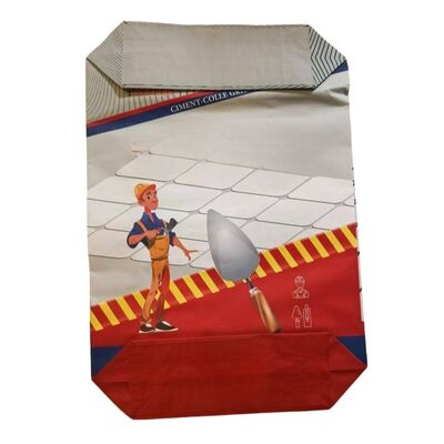 Kantong Katup Kertas 2 Lapis Tahan Lembab Disesuaikan Kantong Semen 20kg 90gsm Dengan Cetakan