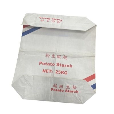 Kantong kertas kelas makanan dengan Sonic Seal Sleeve Proof Kelembaban untuk 25KG Kentang Tulang dan Tulang Jagung