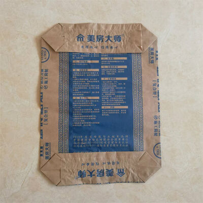 2 Lapisan 90GSM Kantong Katup Kertas dengan Bottom Blok untuk 20kg 25kg 30kg 40kg Mortar