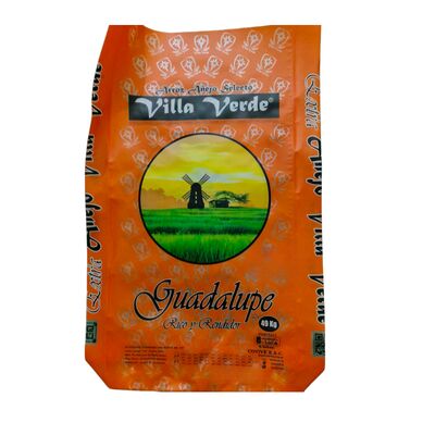 BOPP Laminated PP Woven Bag Open Mouth Block Bottom Bag untuk beras 20KG 25KG 50KG