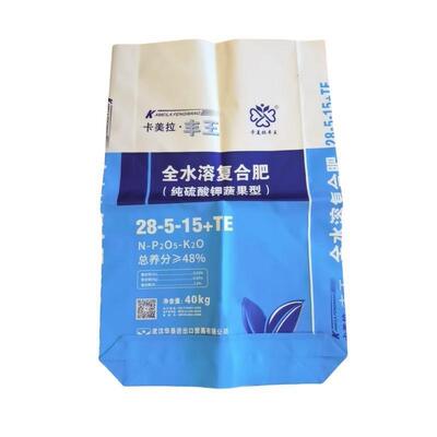 25kg Fertilizer Bag Open Mouth Block Bottom PP Woven Bag with BOPP Printing Packaging Bags for Various Applications