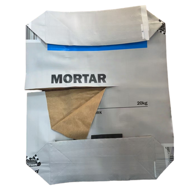 20KG 25KG Campuran Kering Kantong Semen PP Woven Kantong Katup dengan Inner Paper Liner Kelembaban-Bukti Kemasan Semen 20-25KG