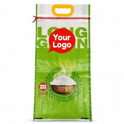 Tas Beras Anyaman PP Berlaminasi BOPP Tahan Lembab 25kg 50kg Tas Katup Polipropilena Tugas Berat Biji-bijian Pertanian Tahan Air